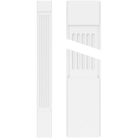 Ekena Millwork Fluted PVC Pilaster w/Standard Capital & Base, 5"W x 108"H x 2"P PILP05X108FL01-2